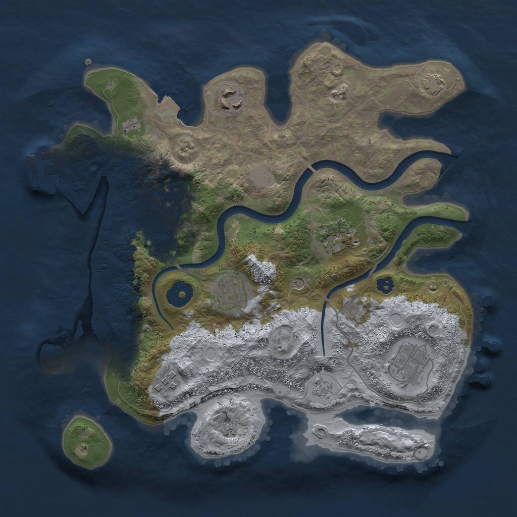 Rust Map: Procedural Map, Size: 3000, Seed: 1712707907, 11 Monuments