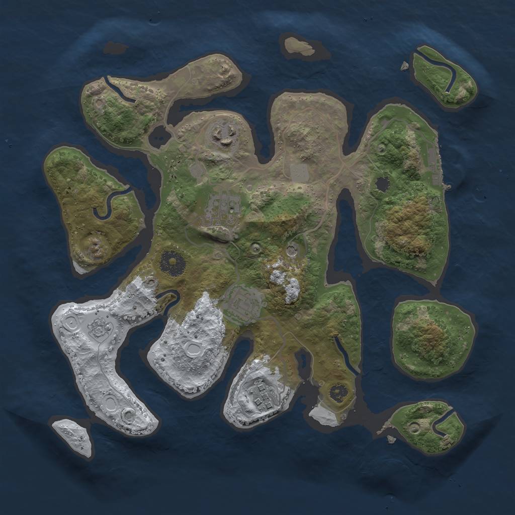 Rust Map: Procedural Map, Size: 3000, Seed: 167210798, 12 Monuments