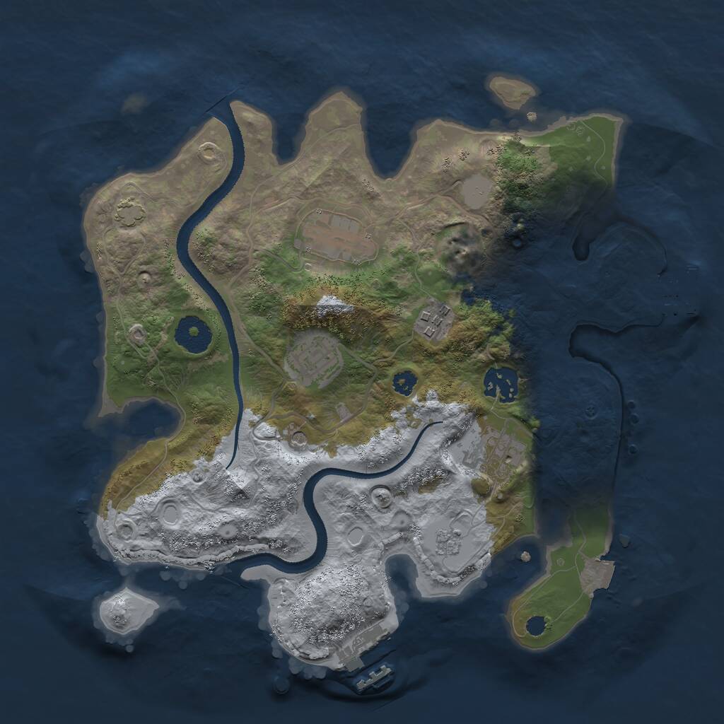 Rust Map: Procedural Map, Size: 3000, Seed: 8282, 11 Monuments