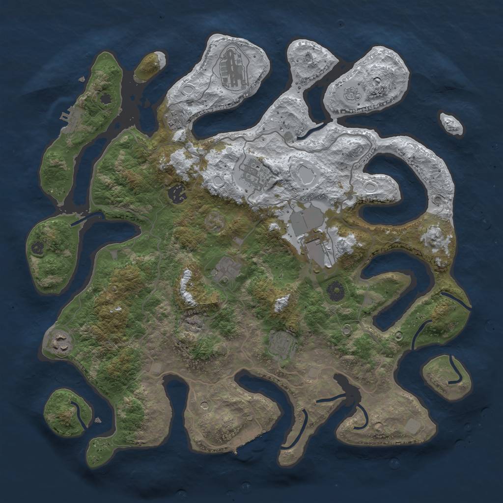 Rust Map: Procedural Map, Size: 4000, Seed: 1776869754, 17 Monuments
