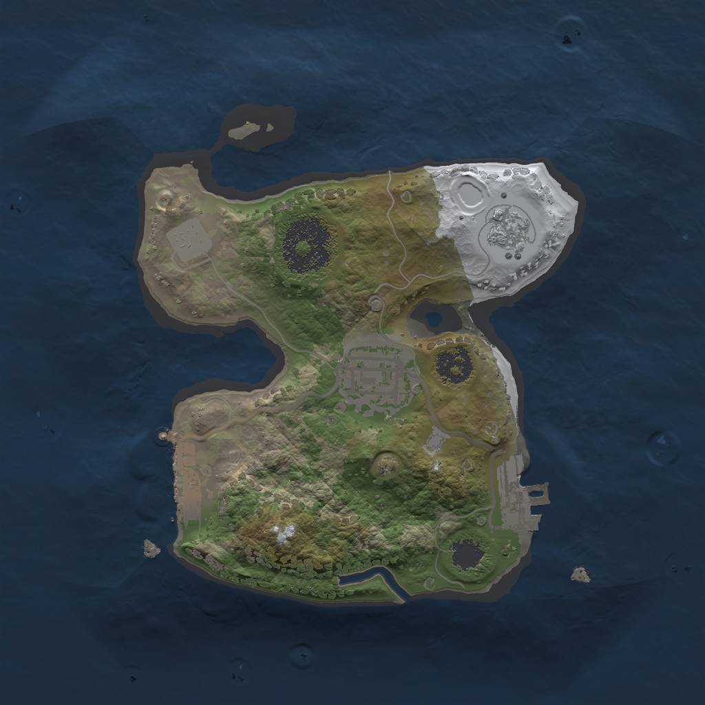 Rust Map: Procedural Map, Size: 2000, Seed: 1996, 9 Monuments