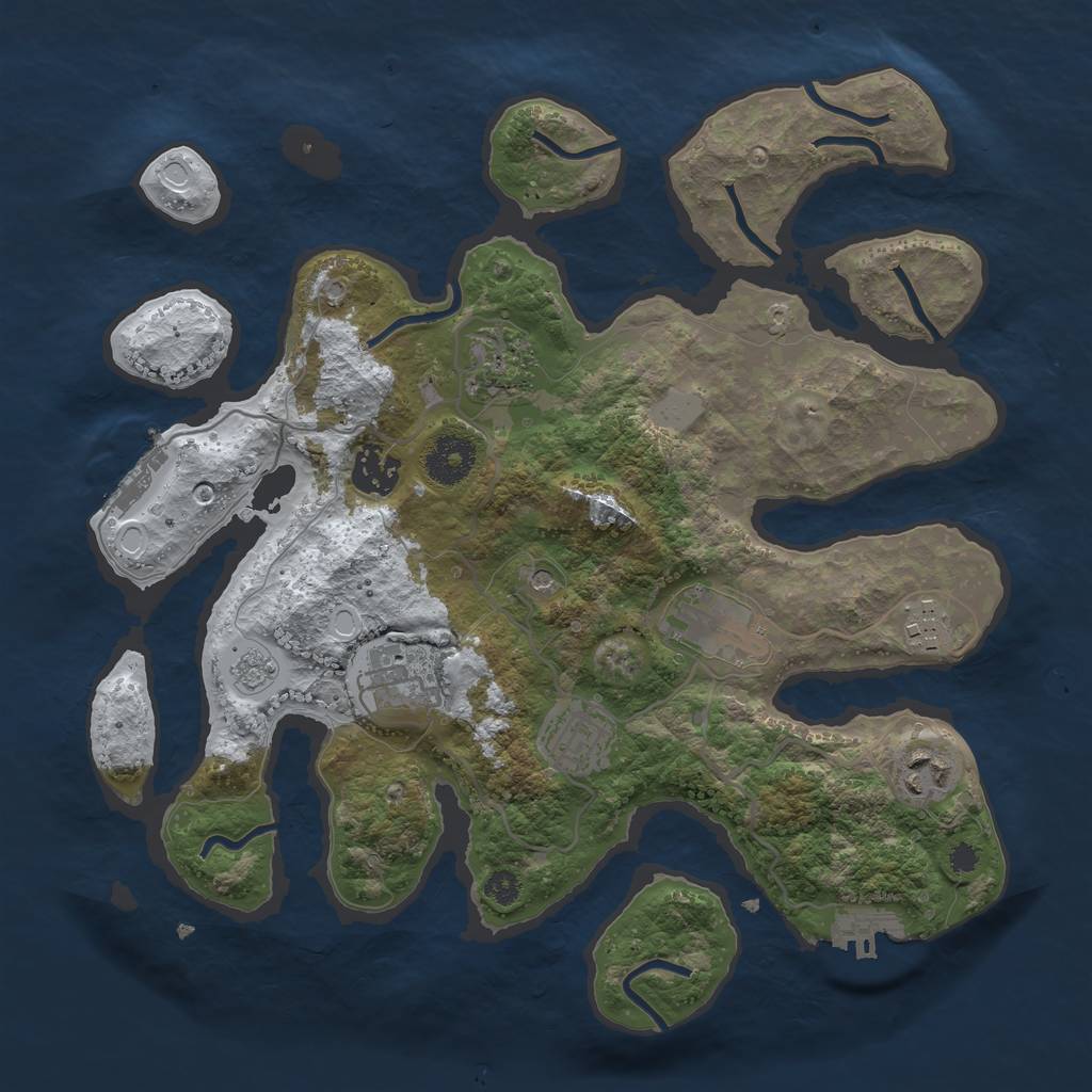 Rust Map: Procedural Map, Size: 3300, Seed: 13124, 16 Monuments