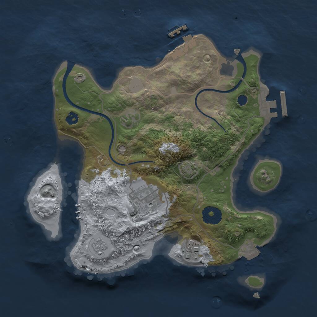 Rust Map: Procedural Map, Size: 2500, Seed: 182967586, 7 Monuments