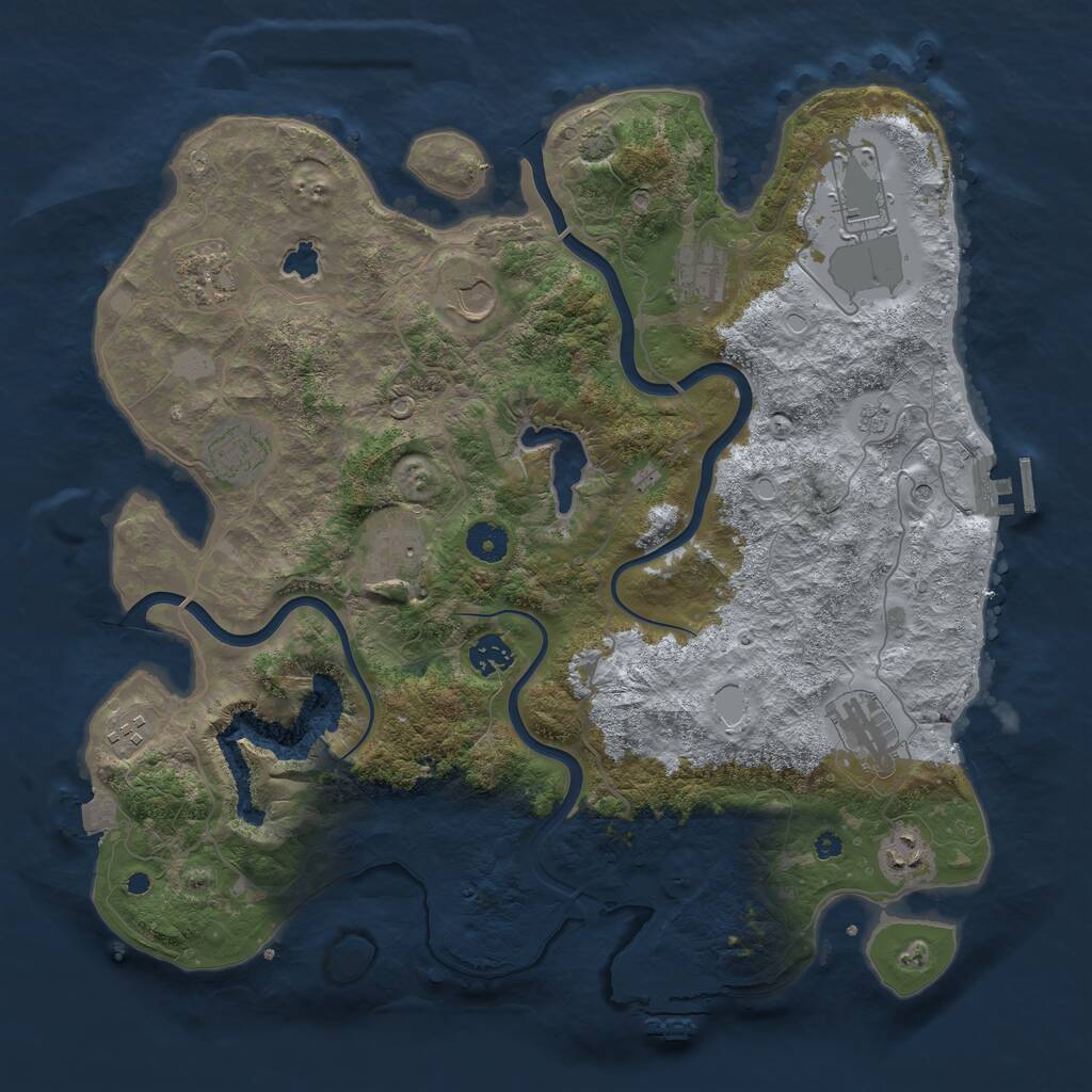 Rust Map: Procedural Map, Size: 4000, Seed: 53021102, 16 Monuments