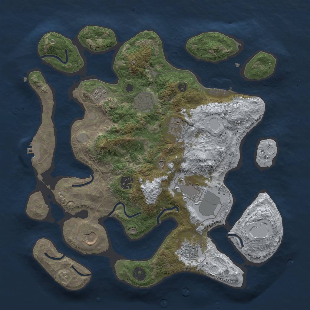 Rust Map: Procedural Map, Size: 3500, Seed: 898, 16 Monuments