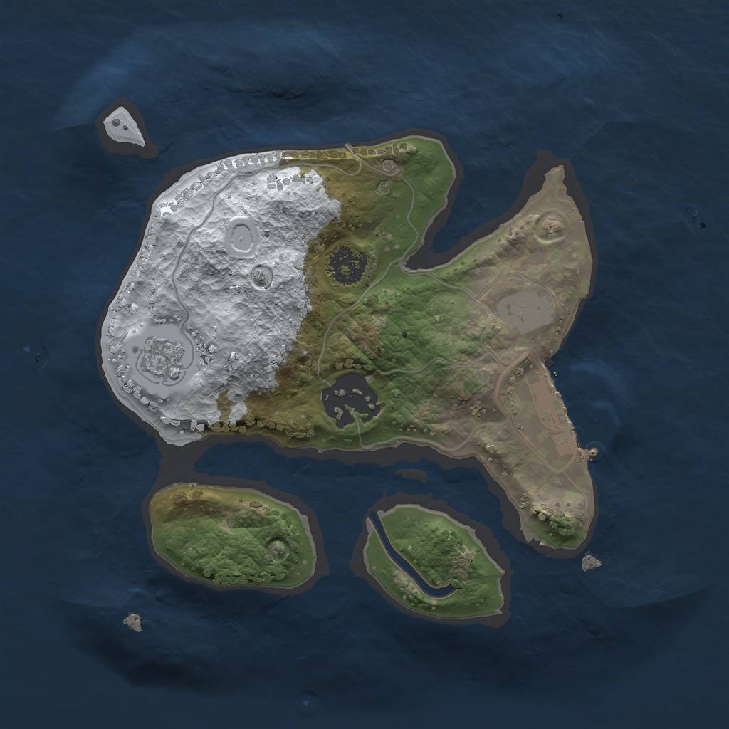 Rust Map: Procedural Map, Size: 2000, Seed: 1186958900, 8 Monuments
