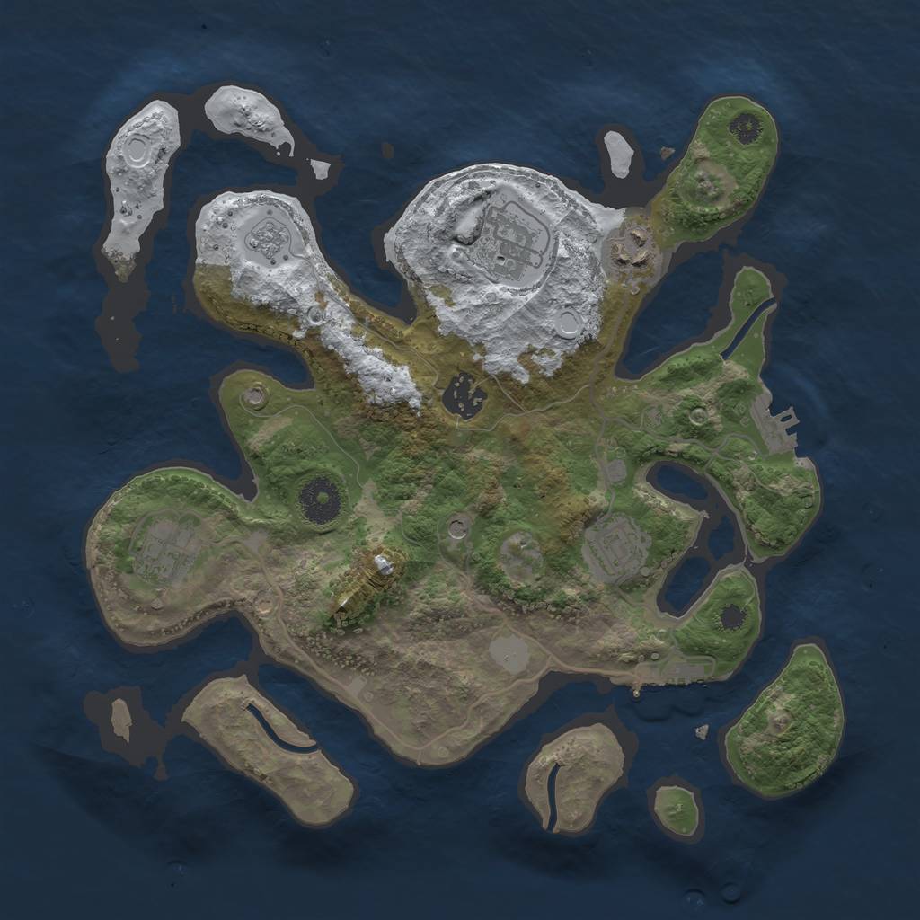 Rust Map: Procedural Map, Size: 3200, Seed: 1234, 14 Monuments