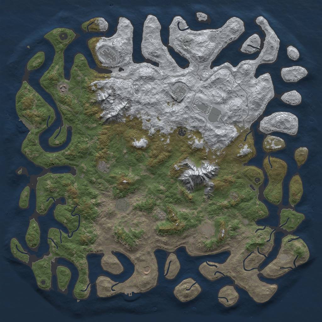 Rust Map: Procedural Map, Size: 6000, Seed: 1972371608, 20 Monuments