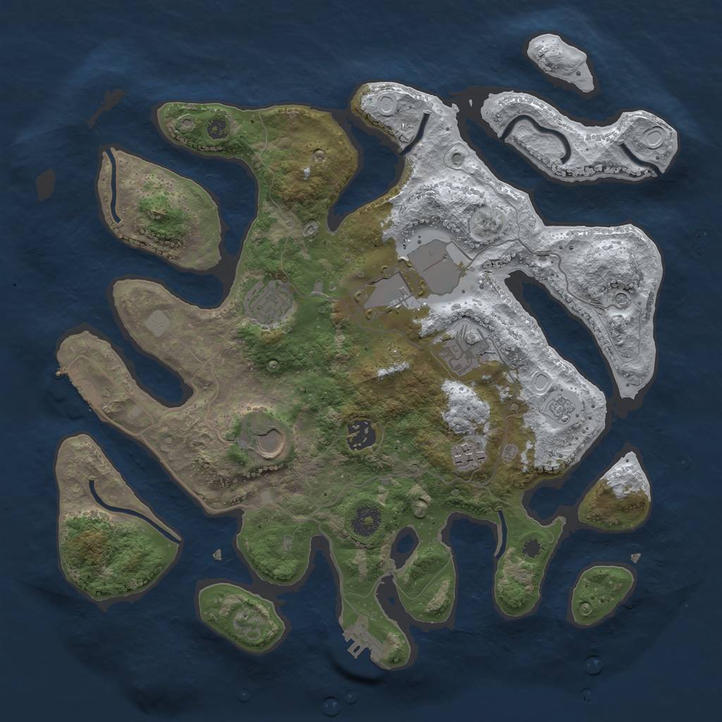 Rust Map: Procedural Map, Size: 3550, Seed: 467527, 15 Monuments
