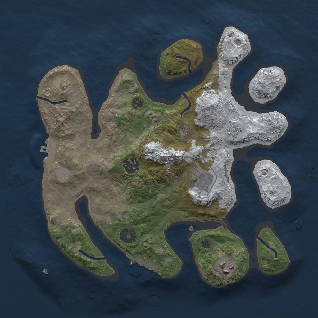 Rust Map: Procedural Map, Size: 3000, Seed: 730516, 12 Monuments