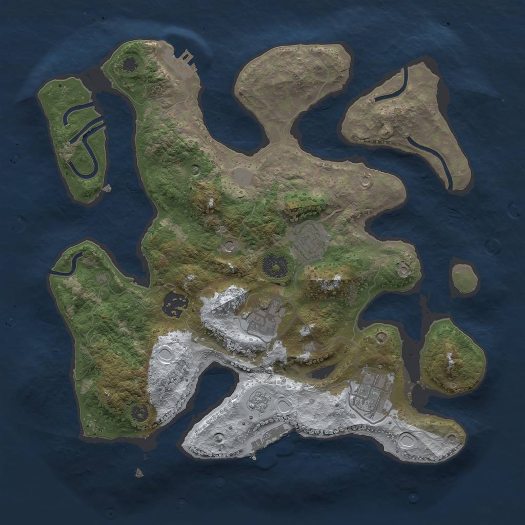 Rust Map: Procedural Map, Size: 3100, Seed: 468447, 13 Monuments