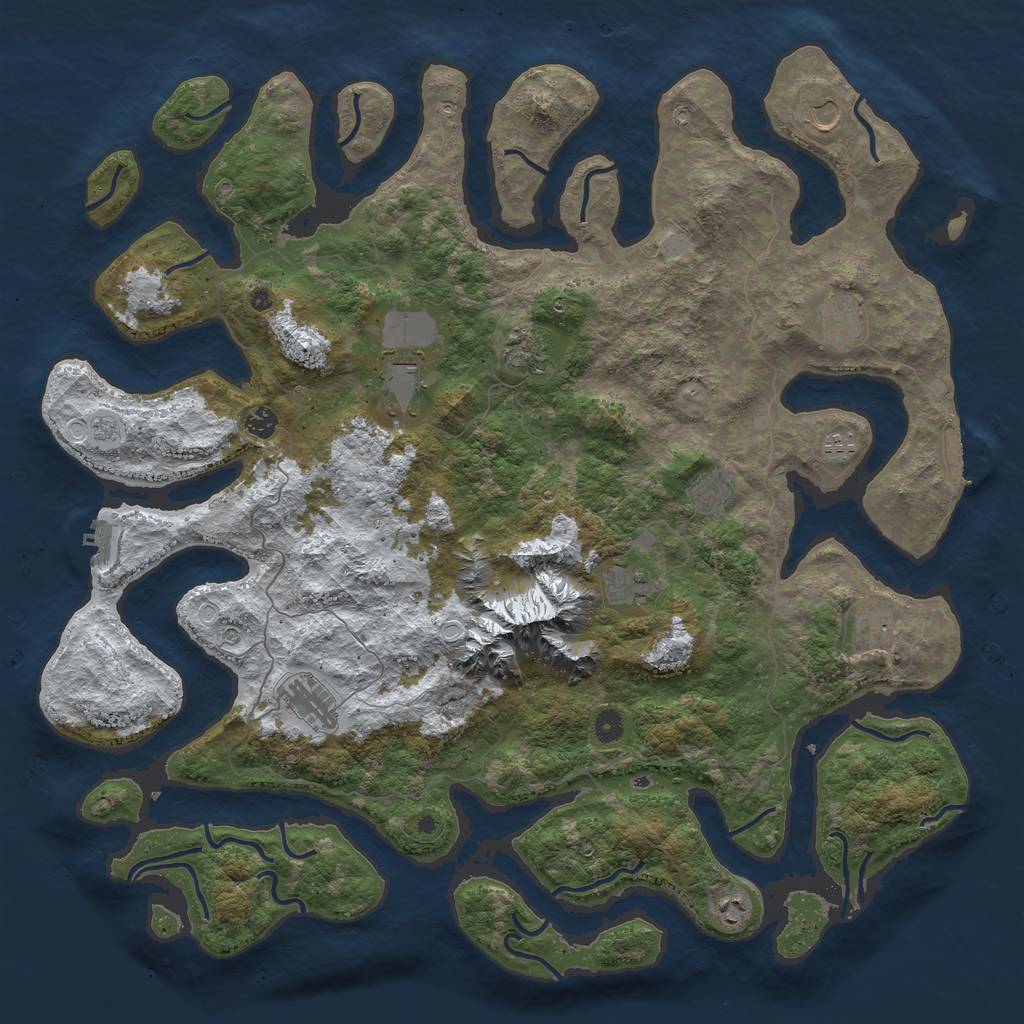 Rust Map: Procedural Map, Size: 5000, Seed: 122155188, 20 Monuments