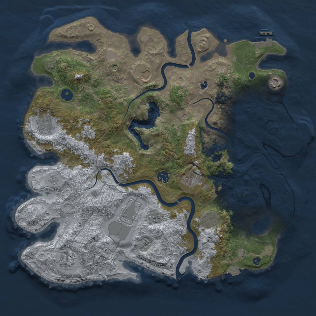 Rust Map: Procedural Map, Size: 4000, Seed: 1809480991, 15 Monuments