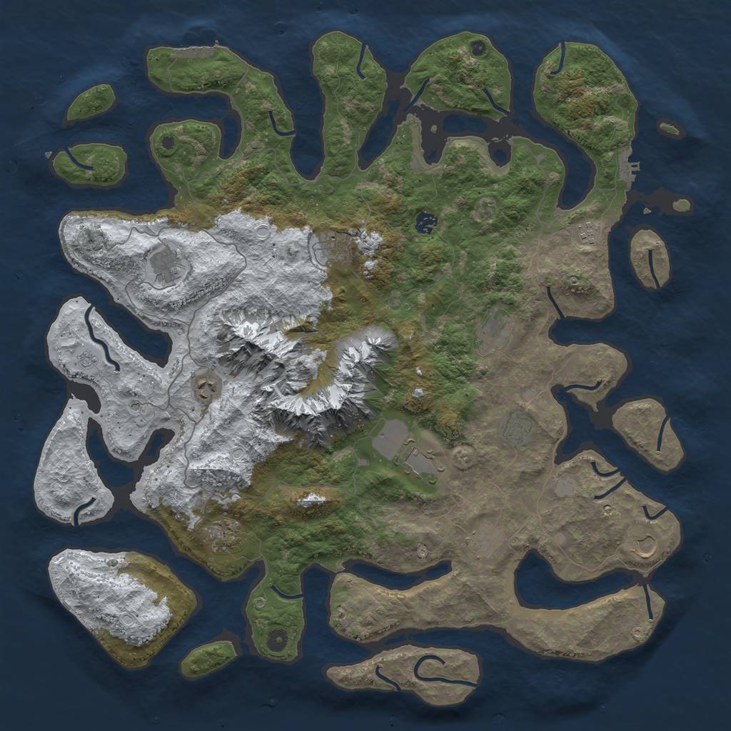 Rust Map: Procedural Map, Size: 5000, Seed: 125, 20 Monuments