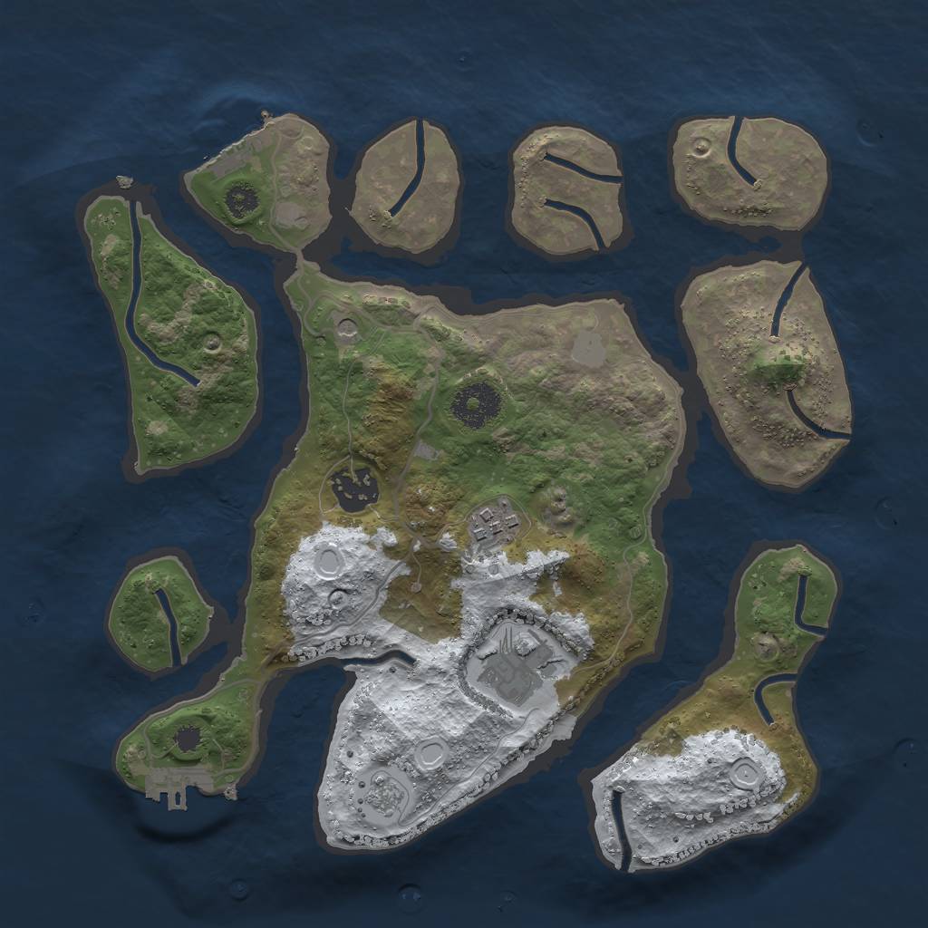Rust Map: Procedural Map, Size: 3000, Seed: 590480, 12 Monuments