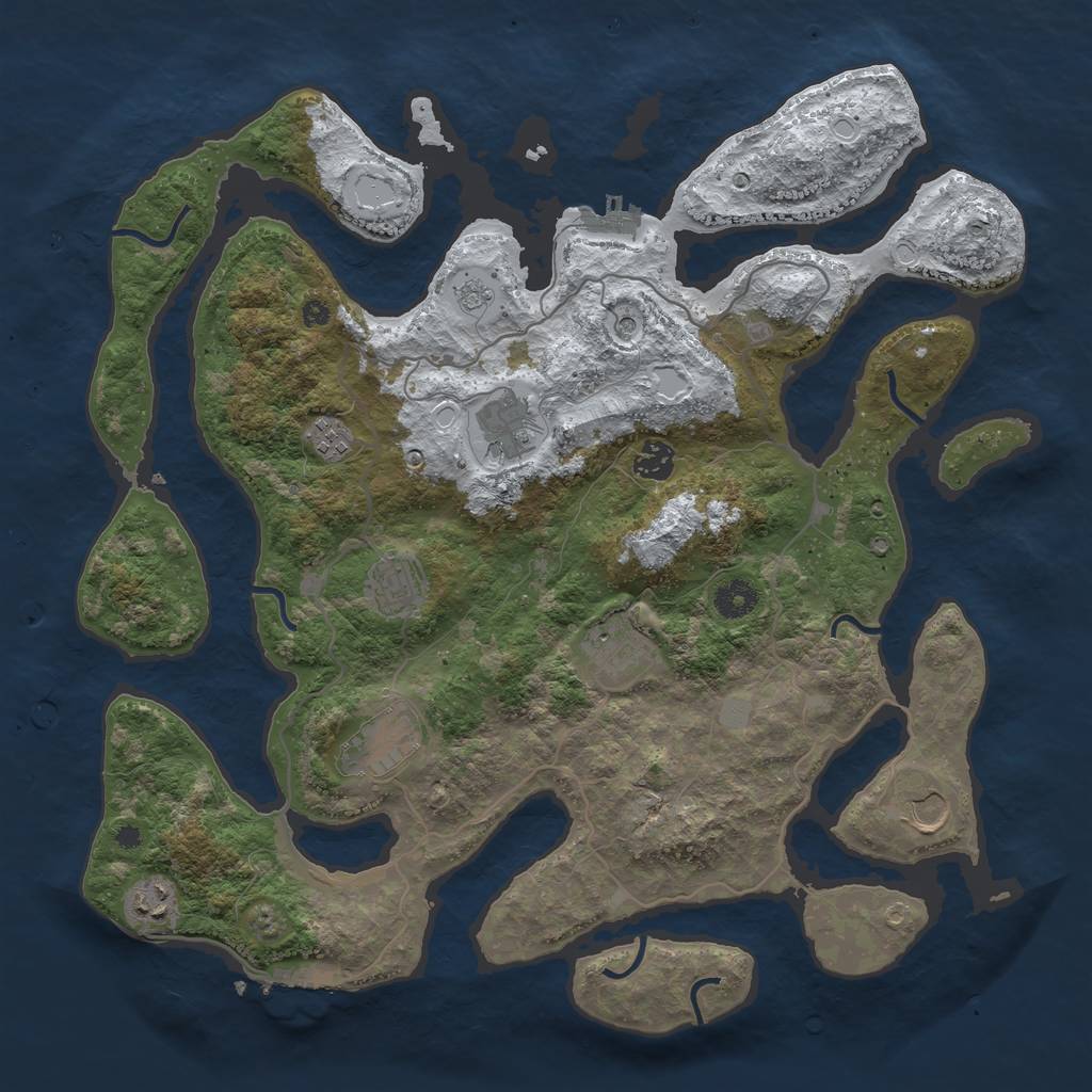 Rust Map: Procedural Map, Size: 4000, Seed: 153450, 17 Monuments