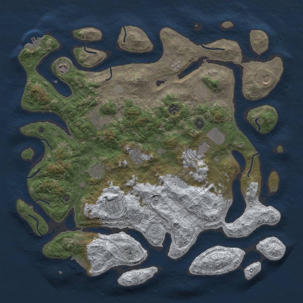 Rust Map: Procedural Map, Size: 4500, Seed: 1943521, 20 Monuments