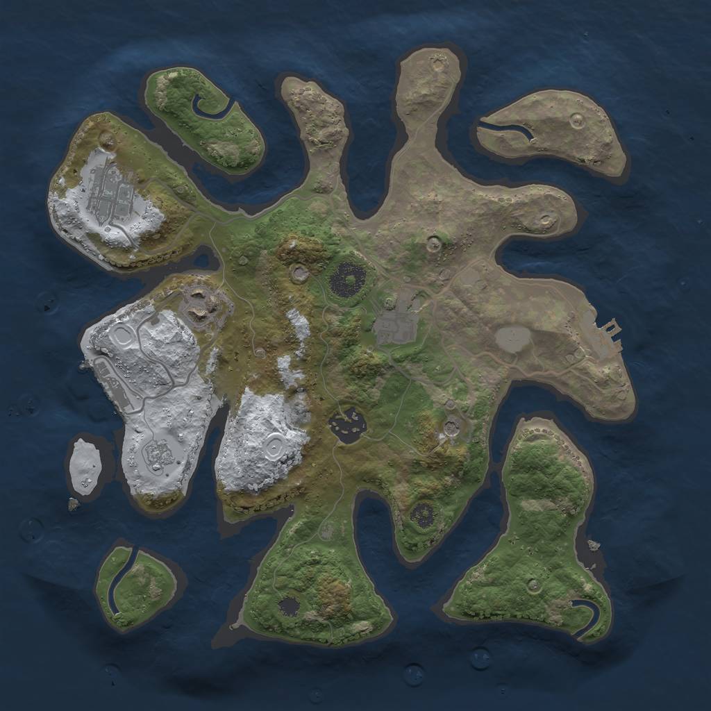 Rust Map: Procedural Map, Size: 3000, Seed: 526976, 13 Monuments