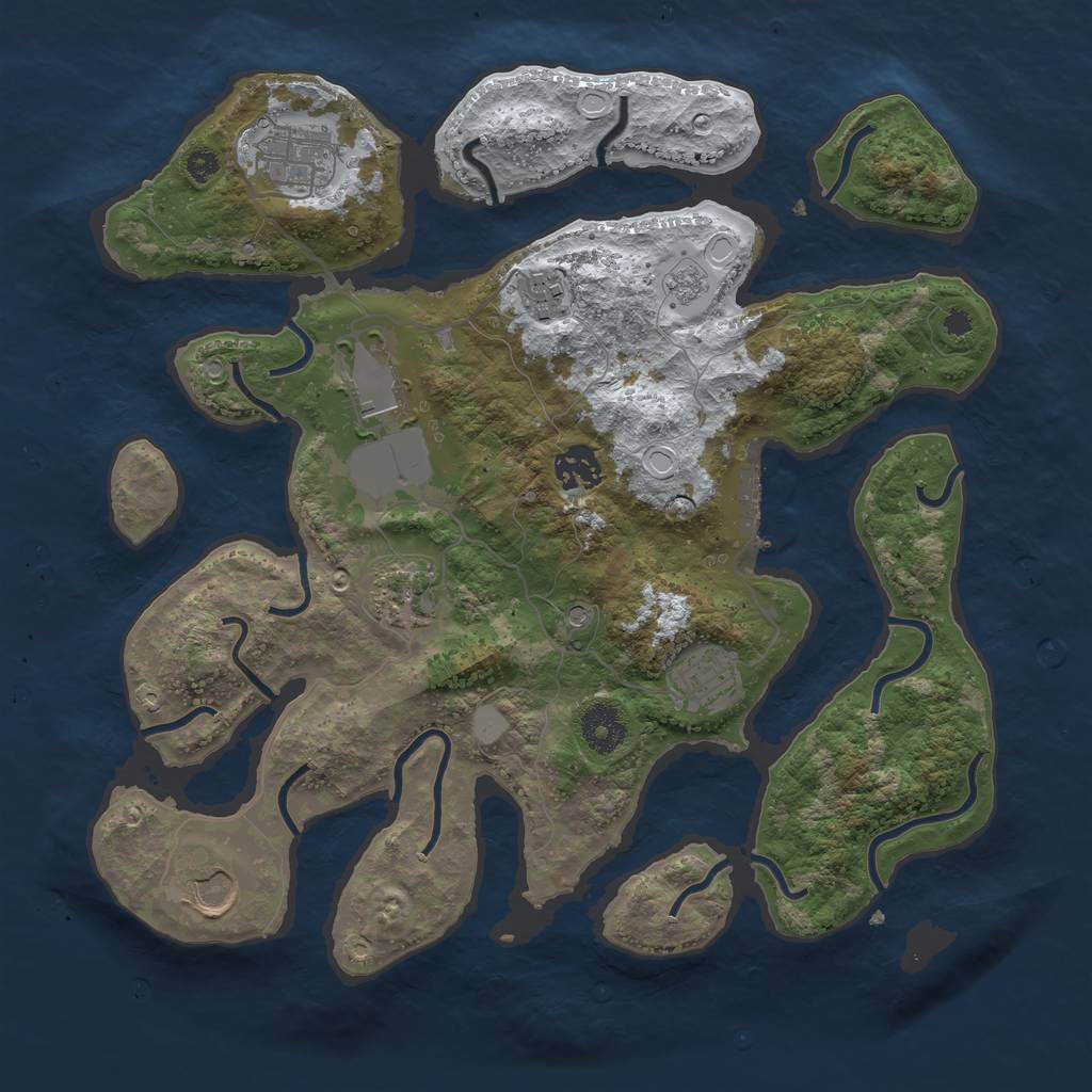Rust Map: Procedural Map, Size: 3500, Seed: 1717179475, 15 Monuments