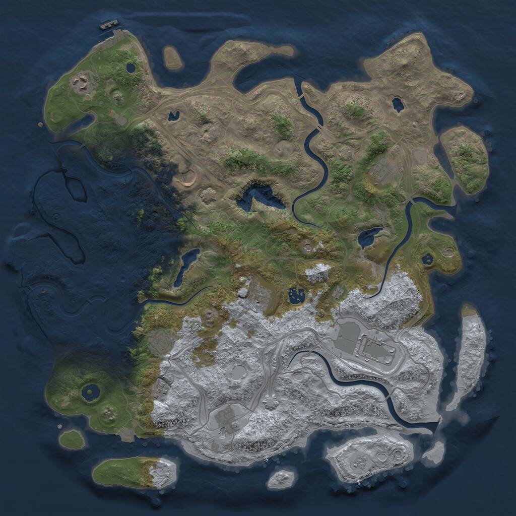 Rust Map: Procedural Map, Size: 4500, Seed: 5454545, 15 Monuments