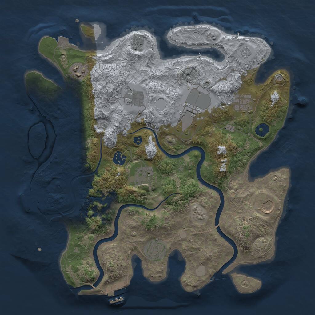 Rust Map: Procedural Map, Size: 3550, Seed: 834650, 15 Monuments
