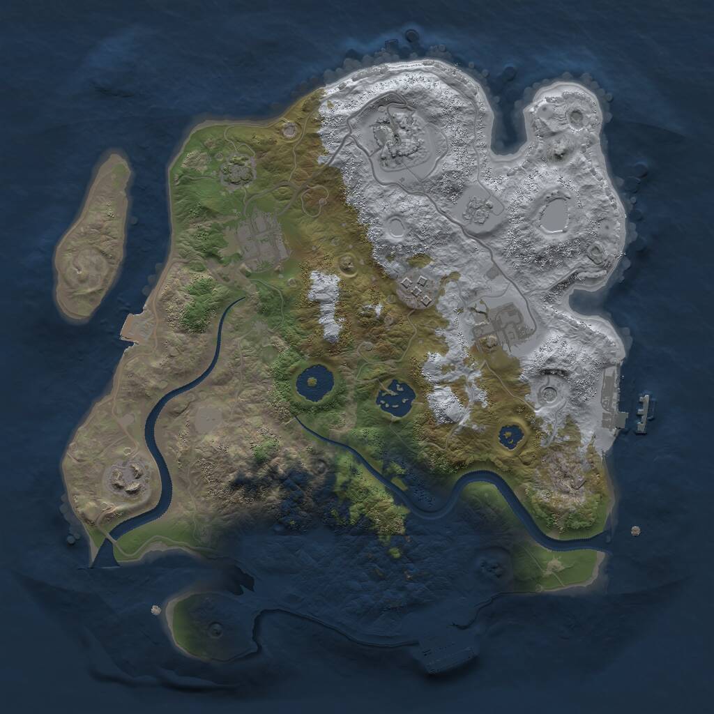 Rust Map: Procedural Map, Size: 3000, Seed: 80039737, 12 Monuments