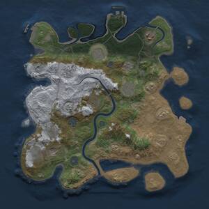 Thumbnail Rust Map: Procedural Map, Size: 3500, Seed: 18357, 16 Monuments