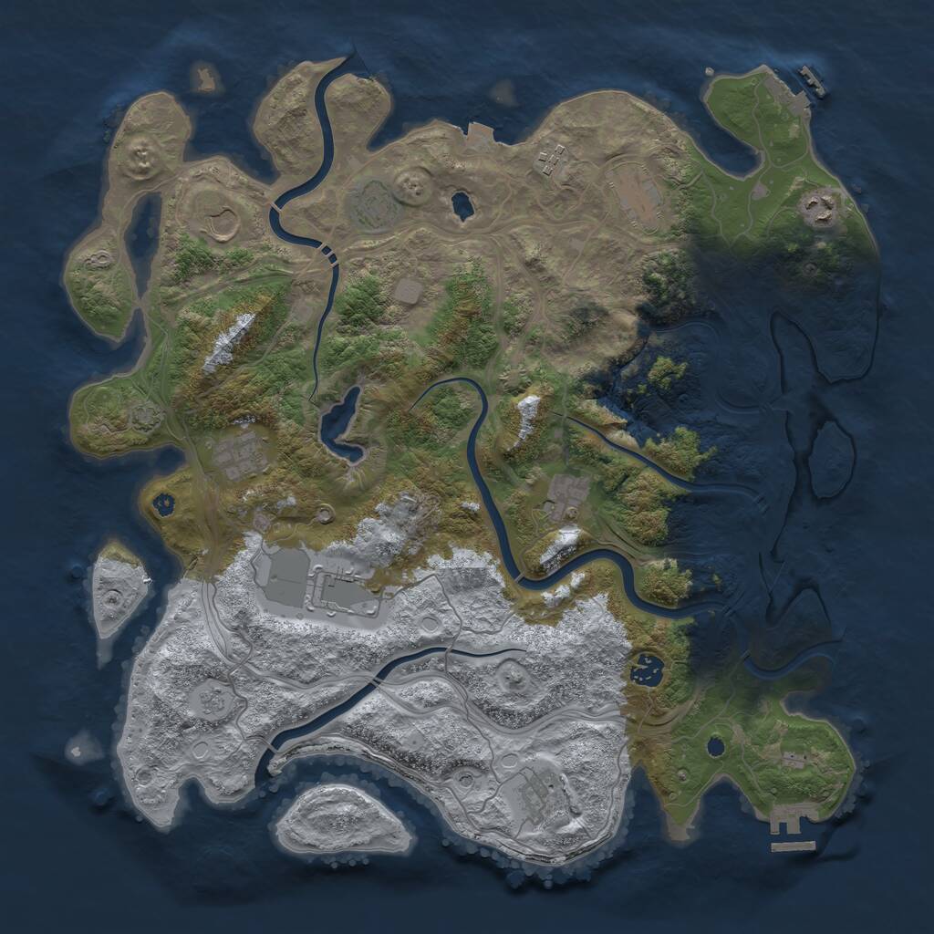 Rust Map: Procedural Map, Size: 4250, Seed: 14569, 16 Monuments