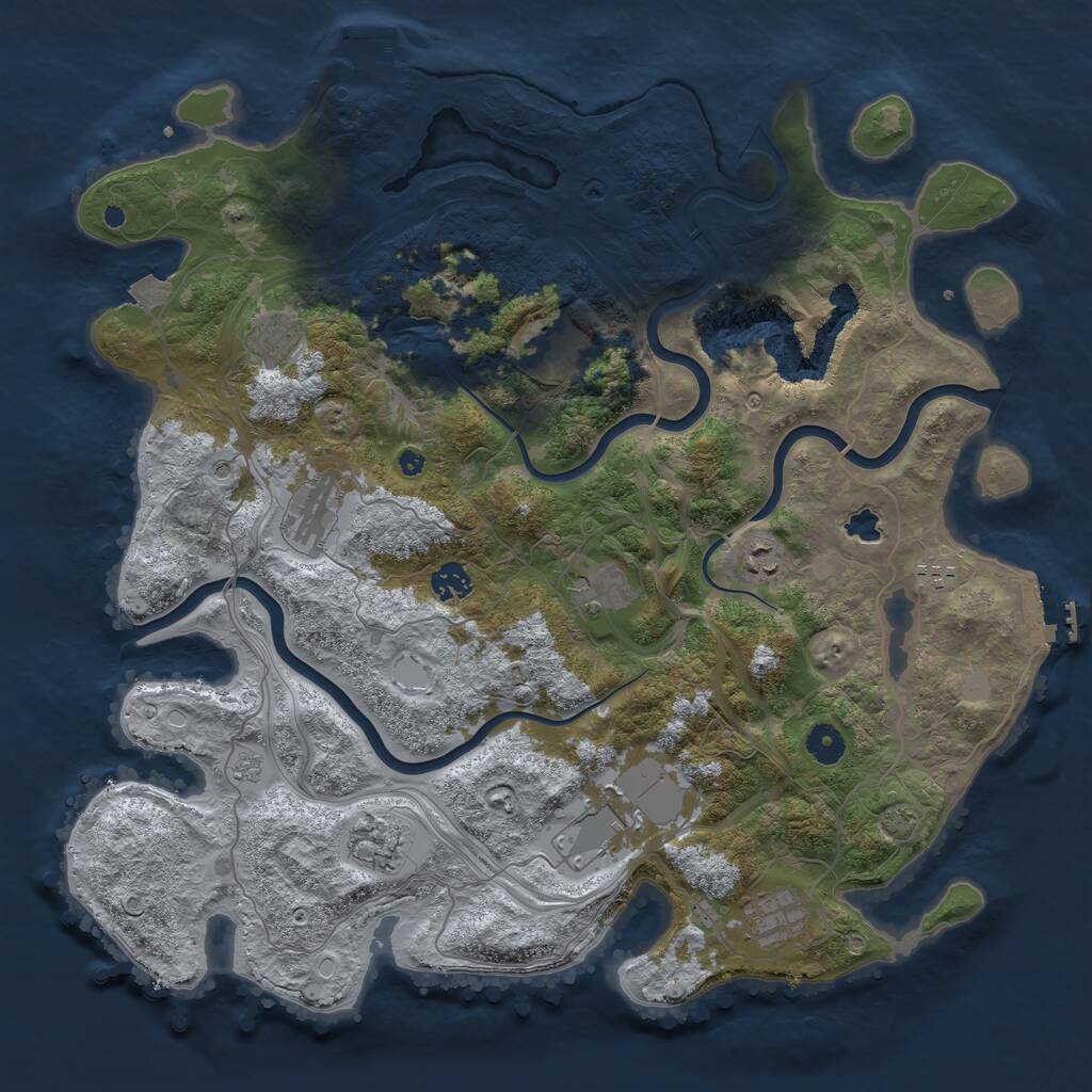 Rust Map: Procedural Map, Size: 4250, Seed: 950820305, 16 Monuments