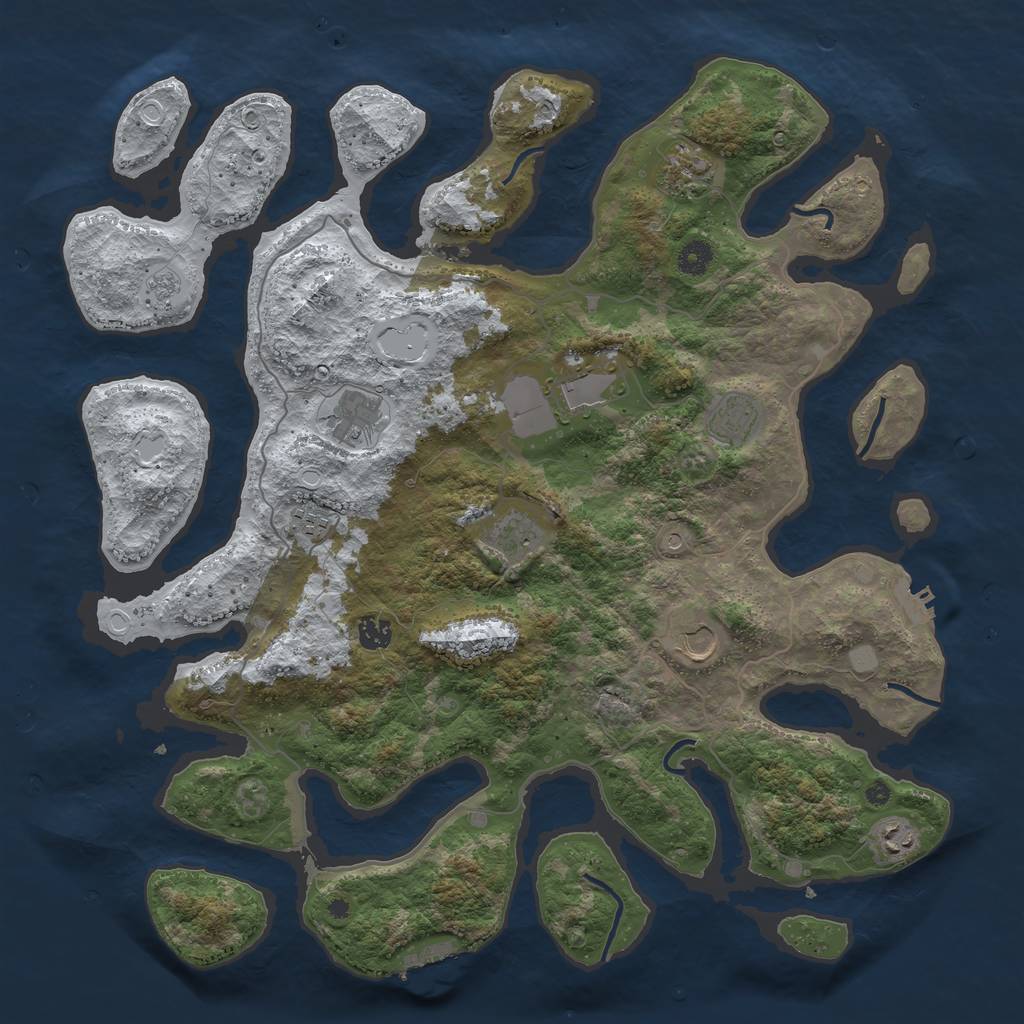 Rust Map: Procedural Map, Size: 4400, Seed: 9182845, 18 Monuments