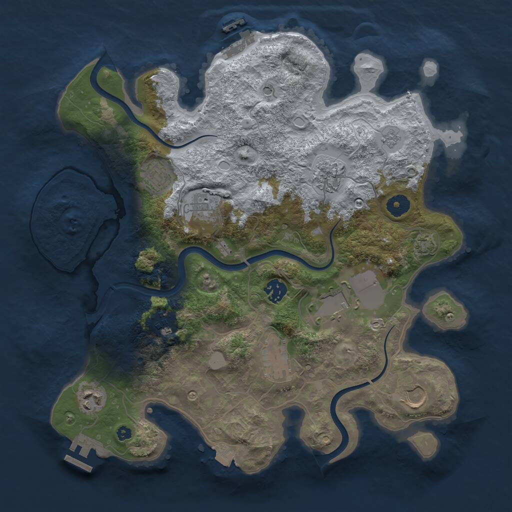 Rust Map: Procedural Map, Size: 3500, Seed: 21125, 15 Monuments