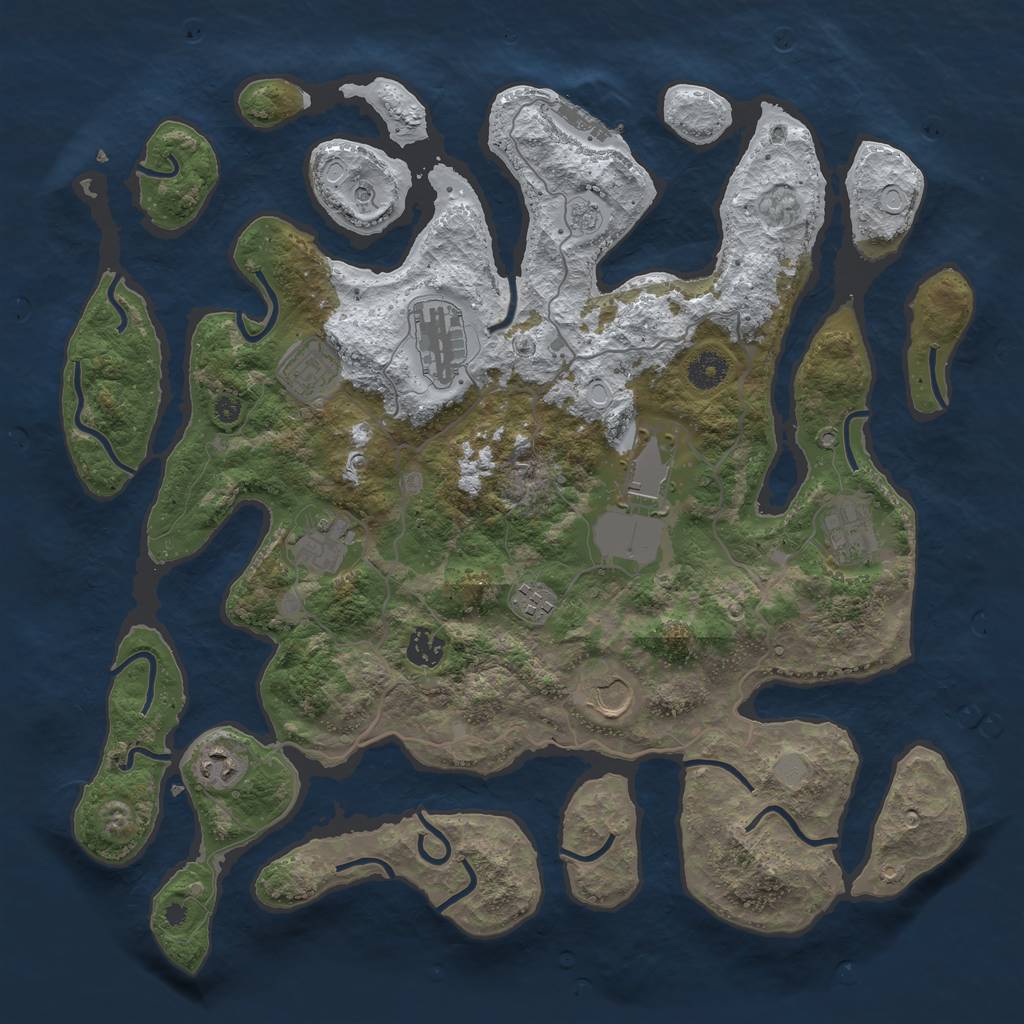 Rust Map: Procedural Map, Size: 4000, Seed: 458754, 17 Monuments