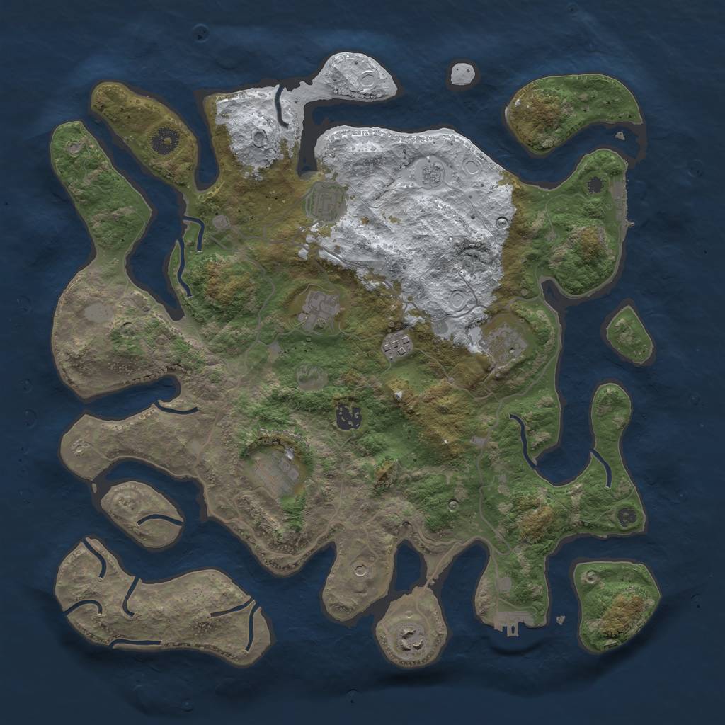 Rust Map: Procedural Map, Size: 4000, Seed: 210, 16 Monuments