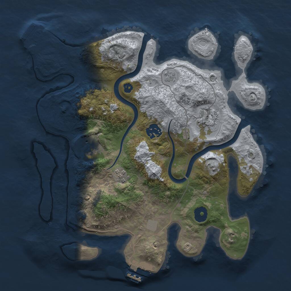 Rust Map: Procedural Map, Size: 3000, Seed: 134890, 8 Monuments