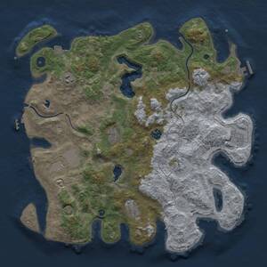 Thumbnail Rust Map: Procedural Map, Size: 4000, Seed: 4828443, 14 Monuments