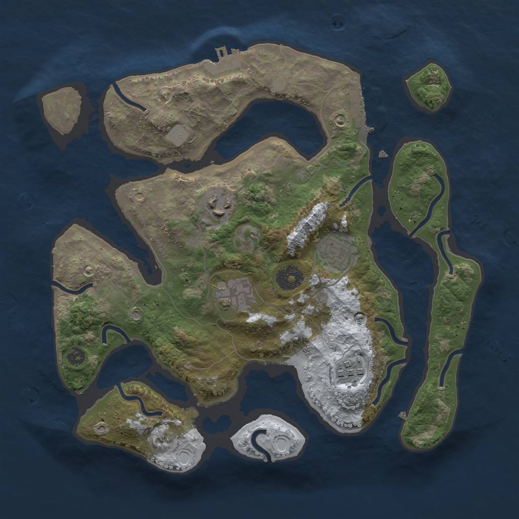 Rust Map: Procedural Map, Size: 3000, Seed: 4419675, 11 Monuments