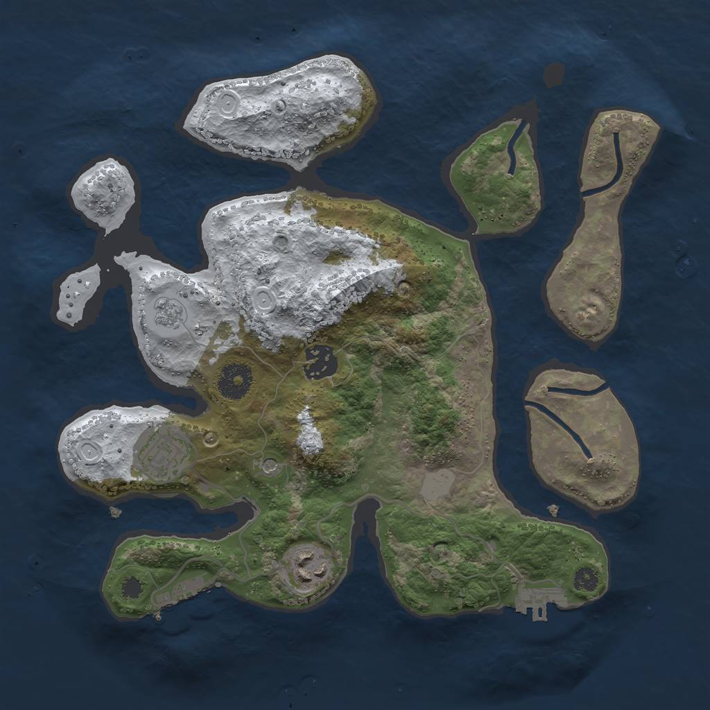 Rust Map: Procedural Map, Size: 3000, Seed: 384718, 12 Monuments