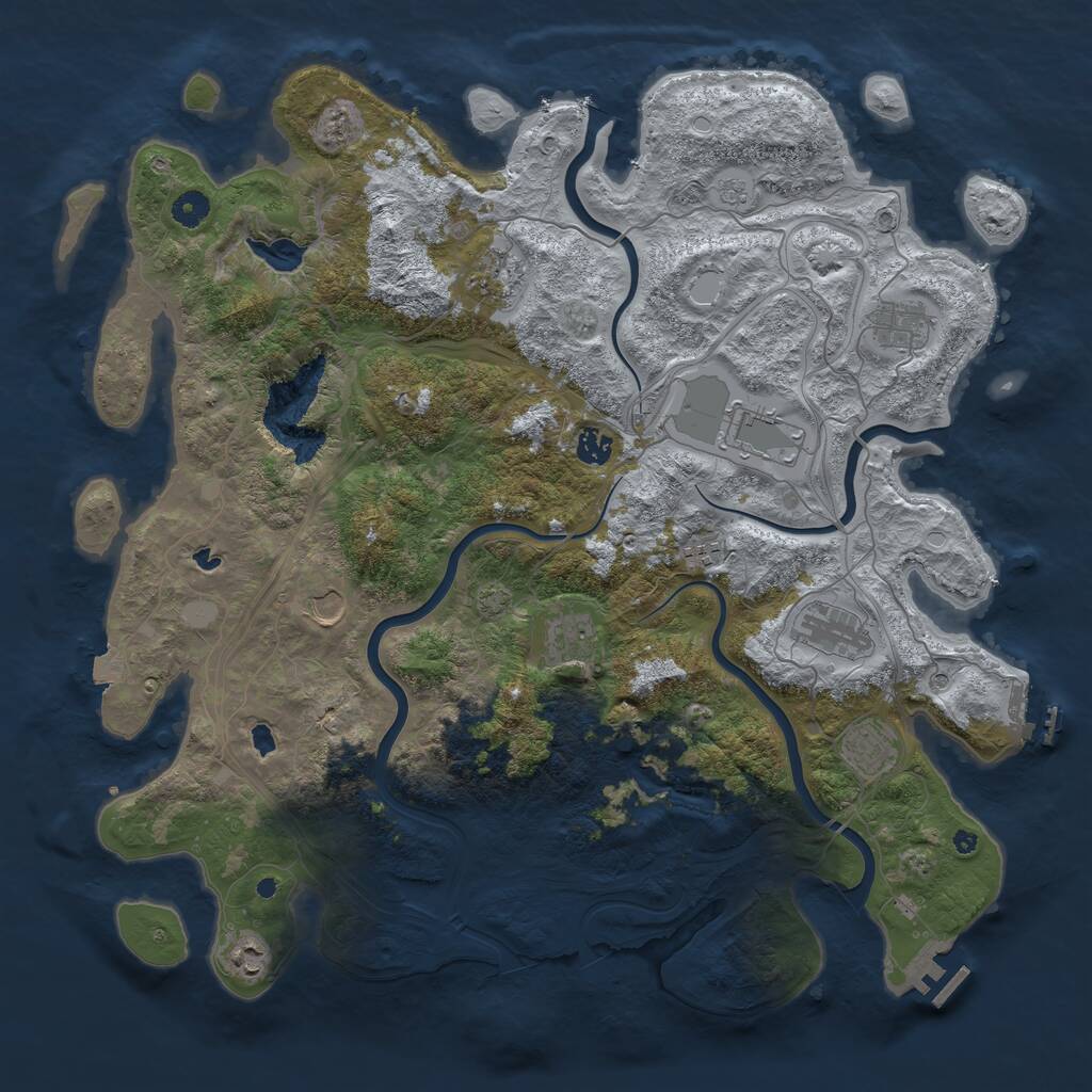 Rust Map: Procedural Map, Size: 4500, Seed: 5217679, 16 Monuments