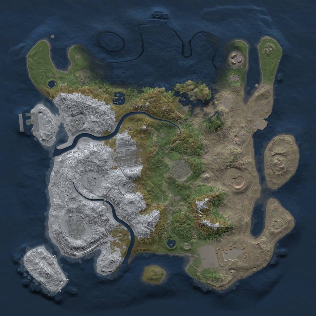 Rust Map: Procedural Map, Size: 3550, Seed: 426366, 15 Monuments