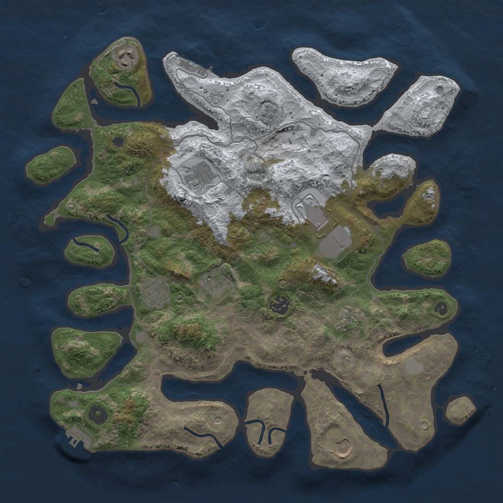 Rust Map: Procedural Map, Size: 4000, Seed: 7642345, 18 Monuments