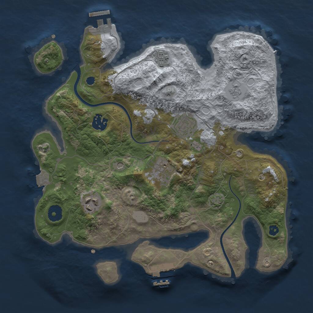 Rust Map: Procedural Map, Size: 3000, Seed: 12589012, 11 Monuments