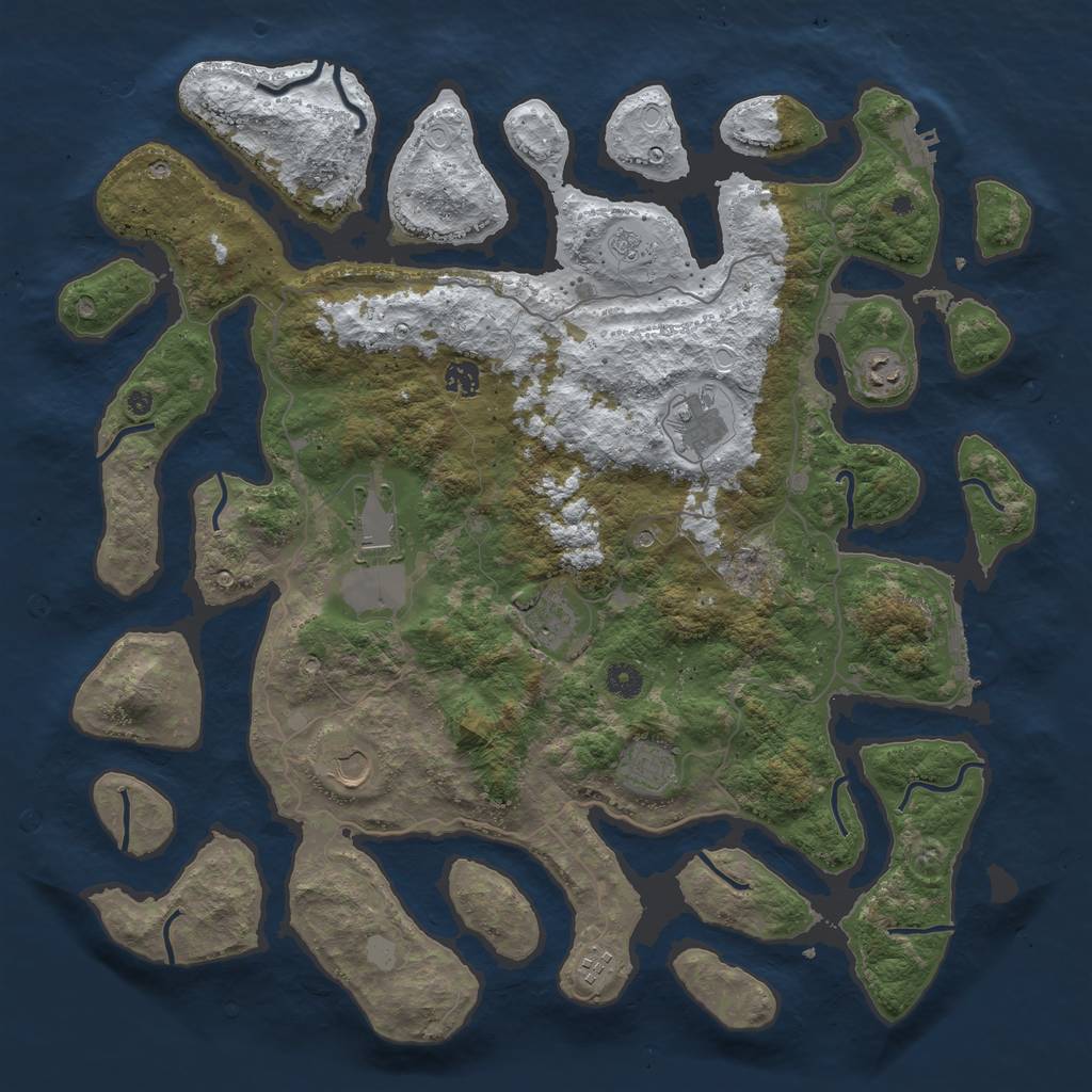 Rust Map: Procedural Map, Size: 4500, Seed: 4538569, 17 Monuments