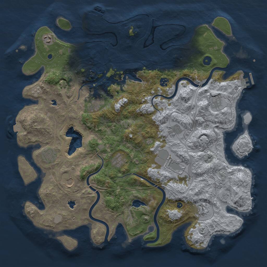 Rust Map: Procedural Map, Size: 4500, Seed: 2581005, 17 Monuments