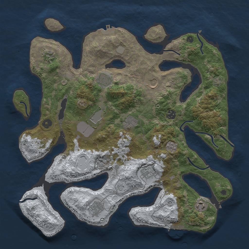Rust Map: Procedural Map, Size: 3920, Seed: 2147483647, 19 Monuments