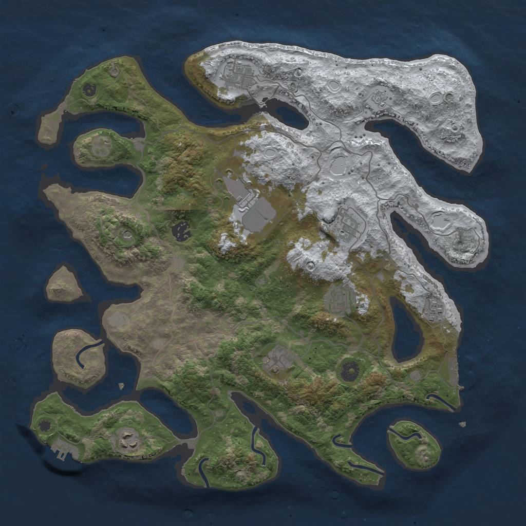Rust Map: Procedural Map, Size: 4000, Seed: 867720806, 17 Monuments