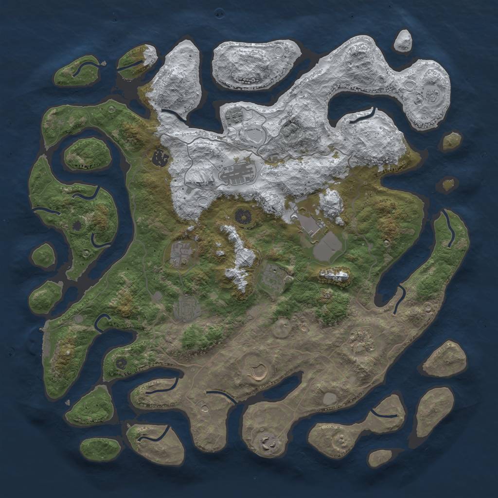 Rust Map: Procedural Map, Size: 4500, Seed: 2356339, 18 Monuments
