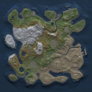 Thumbnail Rust Map: Procedural Map, Size: 3000, Seed: 1234567, 11 Monuments