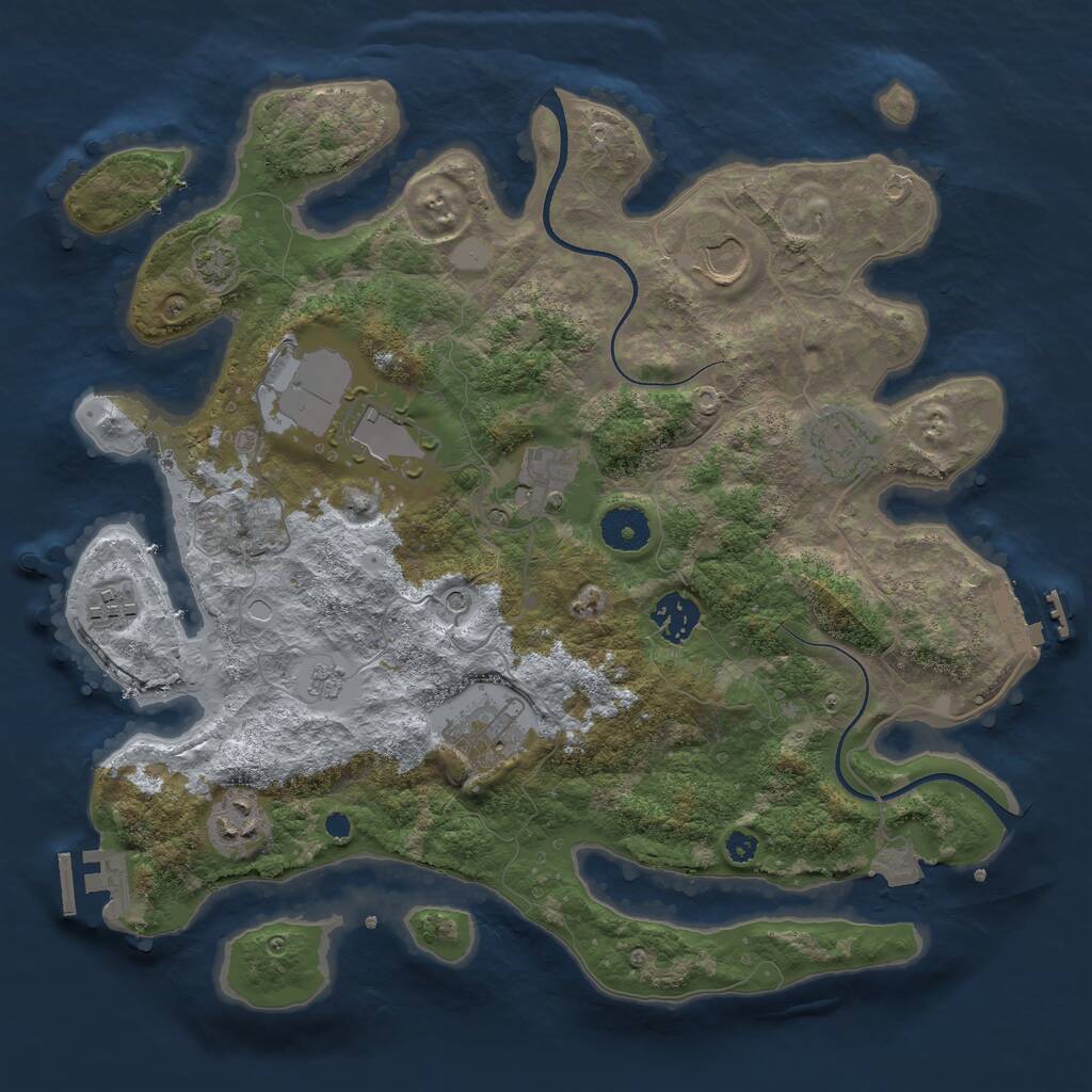 Rust Map: Procedural Map, Size: 3500, Seed: 700678273, 14 Monuments