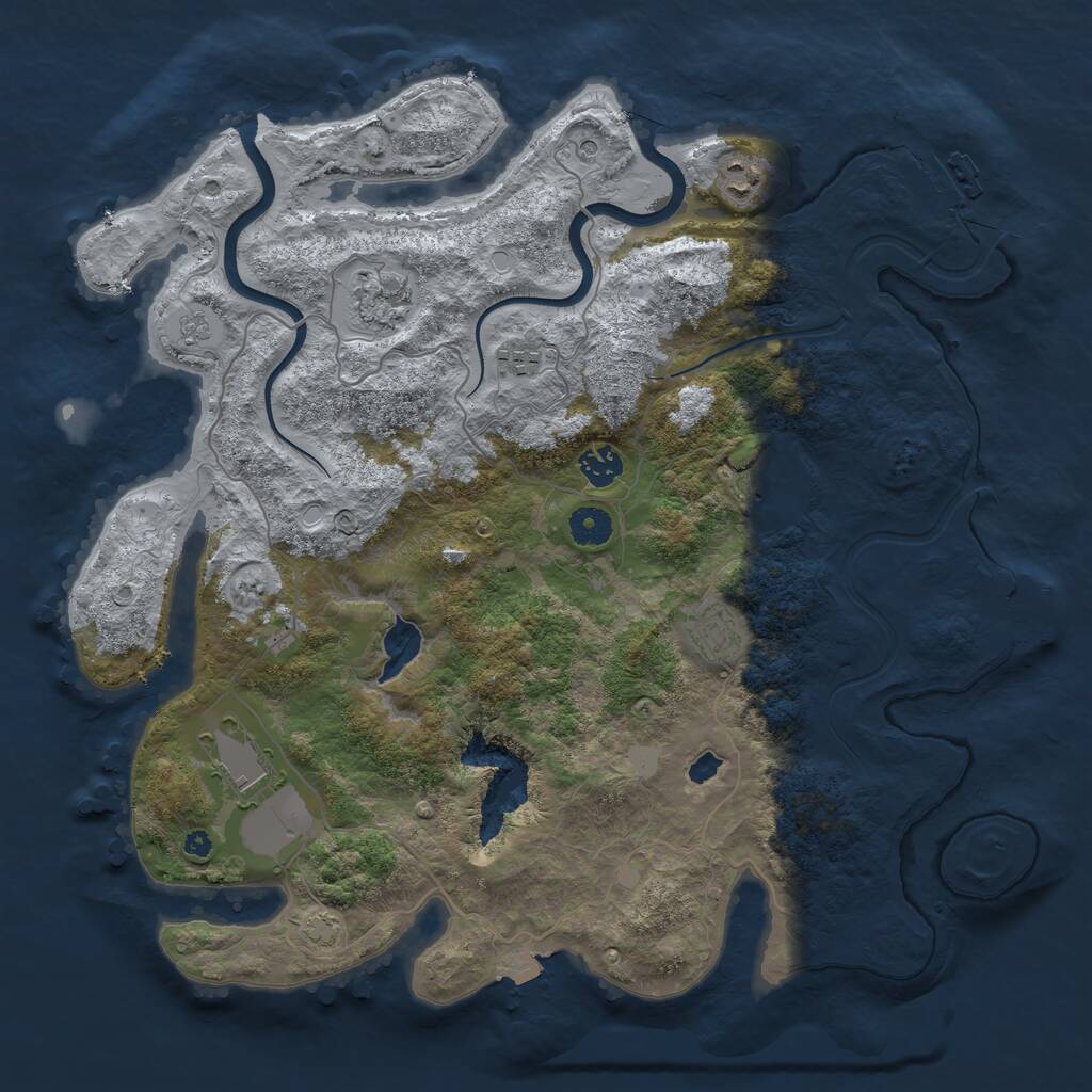 Rust Map: Procedural Map, Size: 4000, Seed: 43241, 13 Monuments