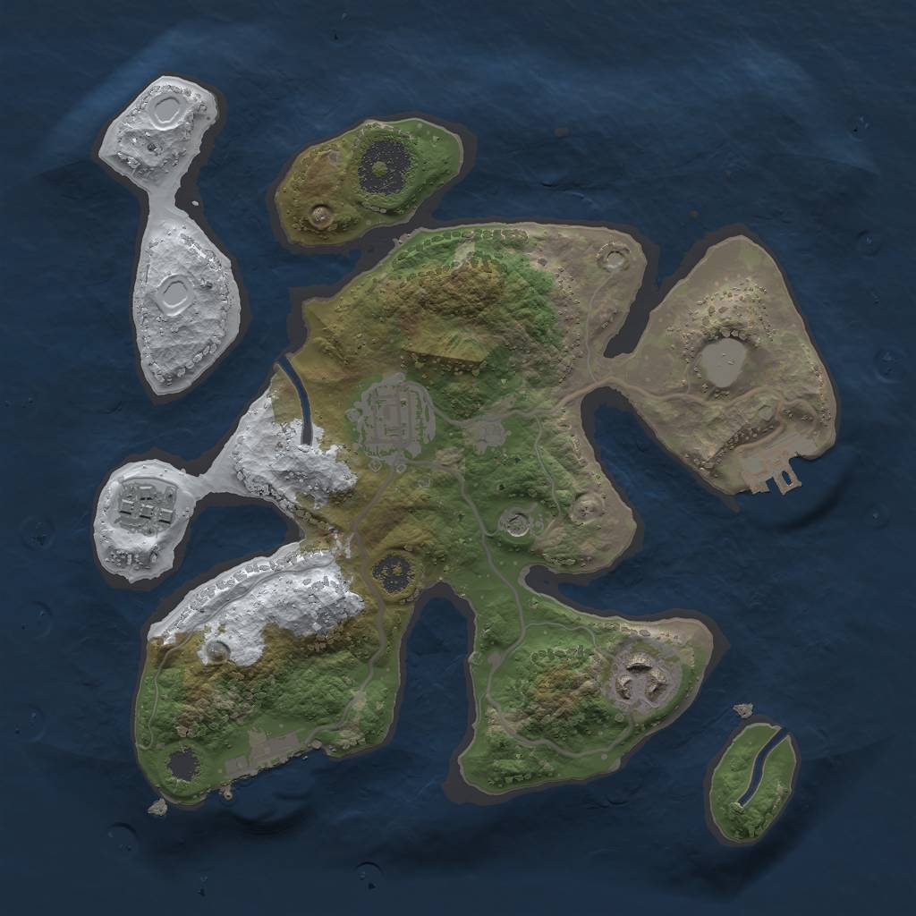 Rust Map: Procedural Map, Size: 2550, Seed: 3254877, 11 Monuments